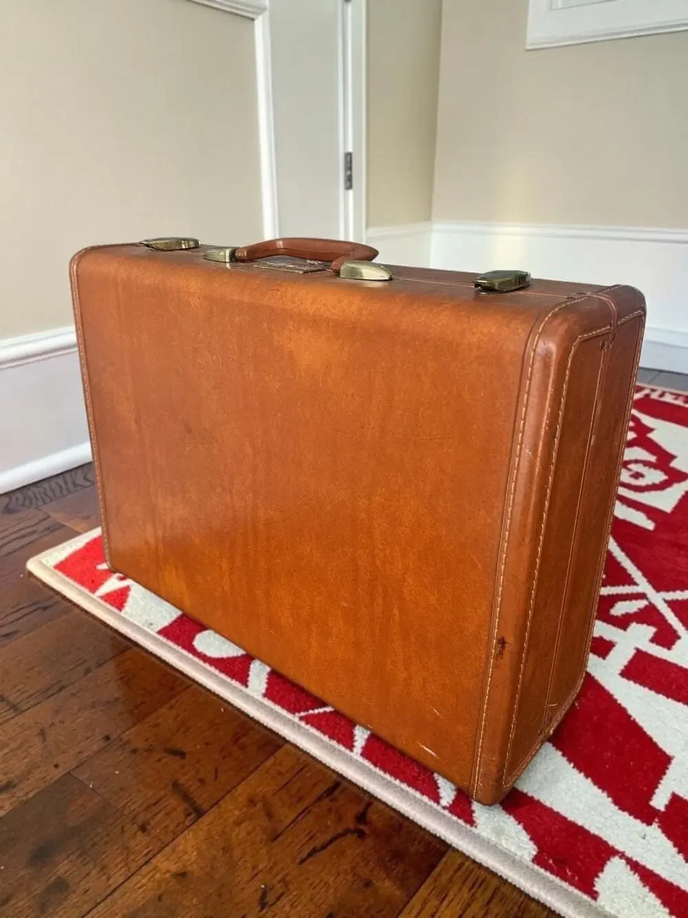 Vintage 1950s 60s Samsonite Streamlite Brown Suitcase Shwayder Bros Luggage